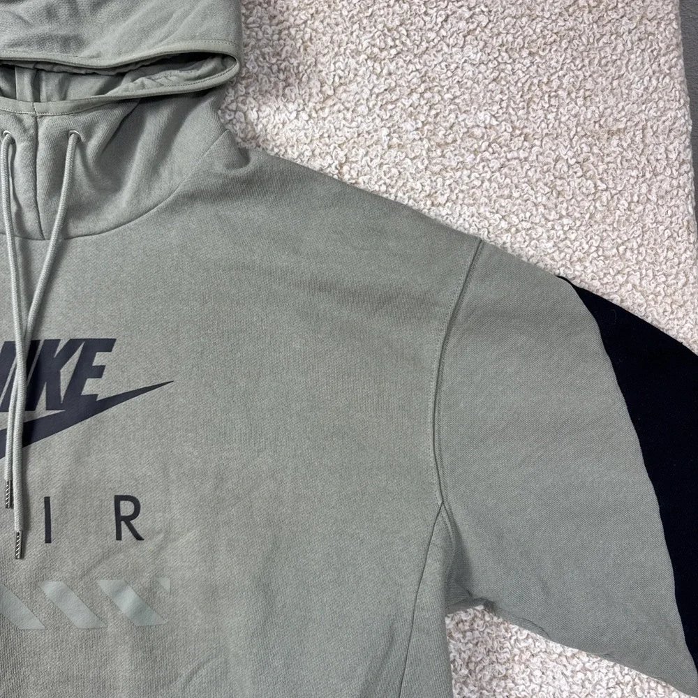 Nike Air Fleece Pull Over Hoodie Olive Green & Black HJ0273 320 Men's Size XL